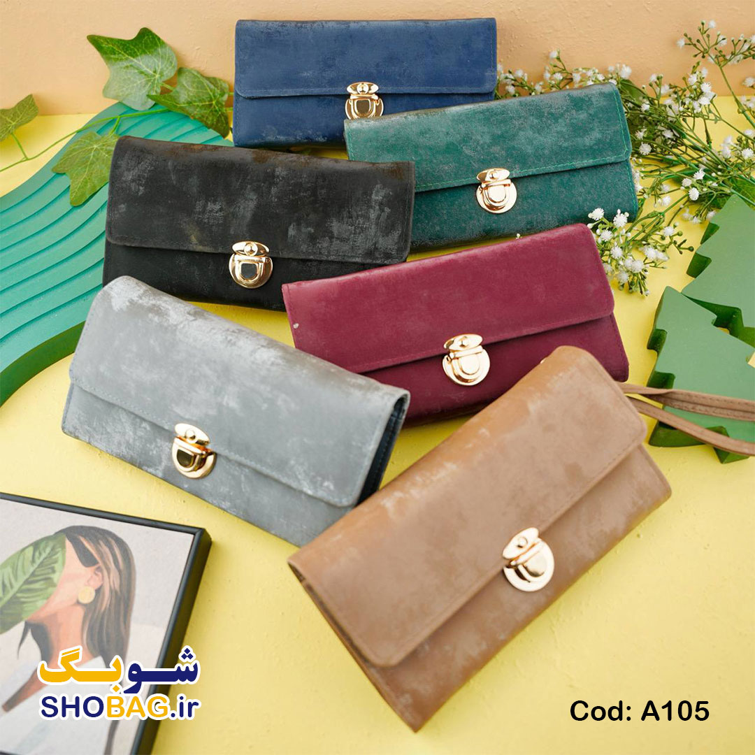 کیف پول زنانه لوکس با بند مچی کد A105